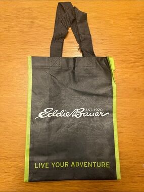Eddie Bauer Black Tote Bag with Lime Green Trim